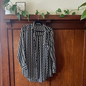 Zara Monochrome Chain Patterned Blouse